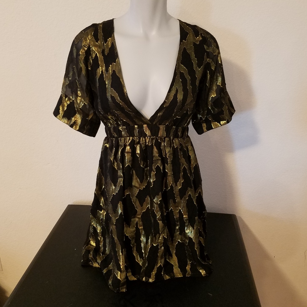 Black and Gold MYNE cocktail dress